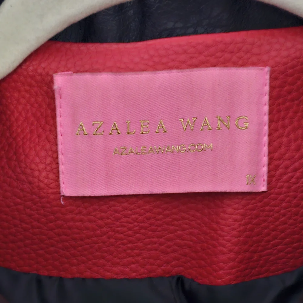 Azalea Wang Patchwork Moto Jacket Studded Graphic Leopard 1X - Picture 8 of 9